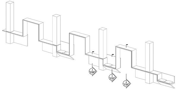 axon of proposed multi-purpose divider wall