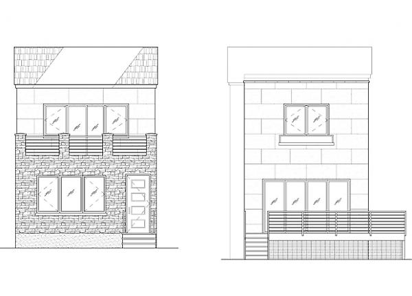 front and rear elevations